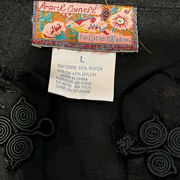 📍🖤 APRIL CORNELL BLACK FLORAL TUNIC – SIZE L - Picture 3 of 14